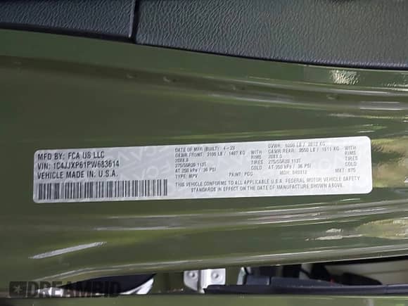 2023 Jeep Wrangler Sahara with VIN 1C4JJXP61PW683614, listed as a IAAI auction lot 42421826 with 18,890 mi miles and . Bid and sale history available at DreamBid. Image 9.