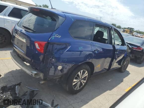 2018 Nissan Pathfinder S with VIN 5N1DR2MN9JC650384, listed as a Copart auction lot 59027334 with 100,619 mi miles and Salvage title. Bid and sale history available at DreamBid. Image 3.