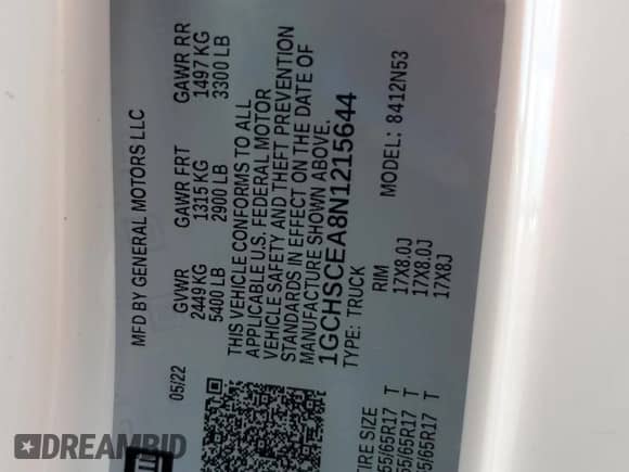 2022 Chevrolet Colorado 2WD LT z VIN 1GCHSCEA8N1215644, wystawiony jako Copart lot #83797095 z przebiegiem 51 762 mil mil oraz Szkoda całkowita • Salvage title. Historia ofert i sprzedaży dostępna na DreamBid. Obrazek 13.