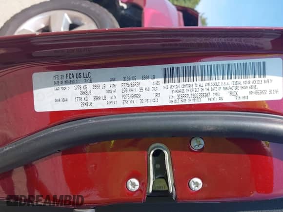 2016 Ram 1500 Big Horn z VIN 3C6RR7LT9GG359307, wystawiony jako IAAI lot #43287804 z przebiegiem 161 944 mil mil oraz . Historia ofert i sprzedaży dostępna na DreamBid. Obrazek 9.