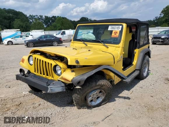 2006 Jeep Wrangler Sport z VIN 1J4FA49S16P732554, wystawiony jako Copart lot #70663185 z przebiegiem 124 922 mil mil oraz Szkoda całkowita • Salvage title. Historia ofert i sprzedaży dostępna na DreamBid. Obrazek 1.