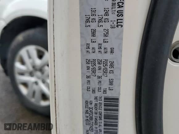2018 Dodge Journey SE with VIN 3C4PDCAB0JT274257, listed as a Copart auction lot 81620585 with 72,154 mi miles and Salvage title. Bid and sale history available at DreamBid. Image 13.