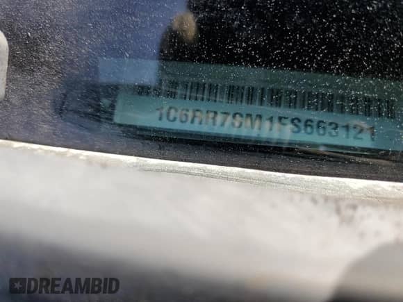 2015 Ram 1500 Tradesman с VIN 1C6RR7SM1FS663121, выставлен на аукционе Copart как лот 89274525 с пробегом 151 554 миль миль и Списание • Salvage title. История ставок и продаж доступна на DreamBid. Изображение 12.