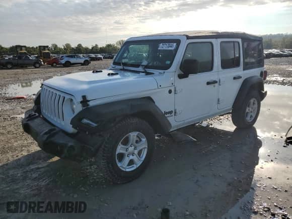 2022 Jeep Wrangler Unlimited Sport с VIN 1C4HJXDNXNW132525, выставлен на аукционе Copart как лот 72717044 с пробегом 23 215 миль миль и Списание • Salvage title. История ставок и продаж доступна на DreamBid. Изображение 1.
