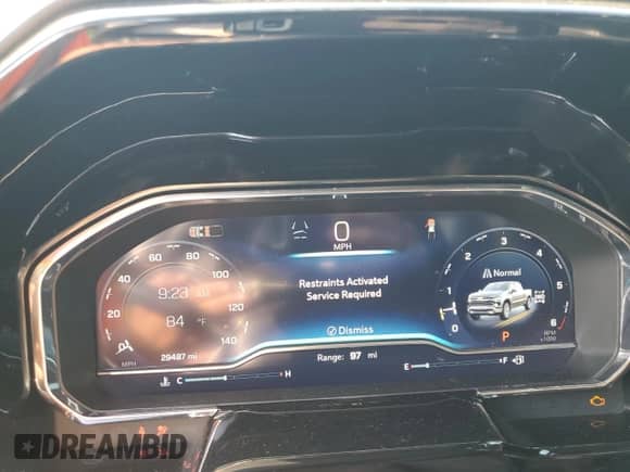 2024 Chevrolet Silverado 1500 LTZ with VIN 2GCUDGEDXR1194600, listed as a Copart auction lot 71164625 with 29,487 mi miles and Salvage title. Bid and sale history available at DreamBid. Image 9.