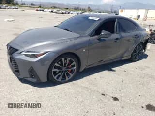 2022 Lexus IS 350 F Sport with VIN JTHGZ1B29N5057556, listed as a Copart auction lot 70064195 with 20,075 mi miles and Salvage title. Bid and sale history available at DreamBid. Image 1.