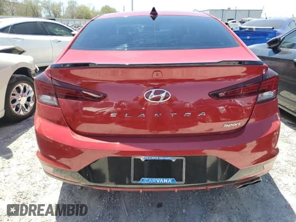 2020 Hyundai Elantra Sport with VIN KMHD04LB7LU100045, listed as a Copart auction lot 62560525 with 54,556 mi miles and Salvage title. Bid and sale history available at DreamBid. Image 6.