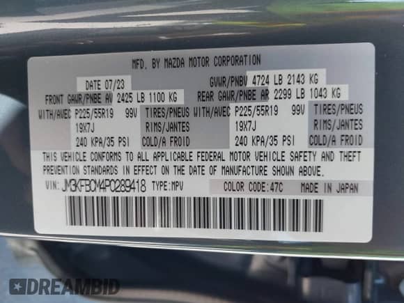 2023 Mazda CX-5 S Preferred z VIN JM3KFBCM4P0289418, wystawiony jako IAAI lot #43404635 z przebiegiem 42 300 mil mil oraz . Historia ofert i sprzedaży dostępna na DreamBid. Obrazek 9.