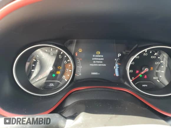 2017 Jeep Compass Trailhawk with VIN 3C4NJDDB9HT674796, listed as a Copart auction lot 80738795 with 58,865 mi miles and Salvage title. Bid and sale history available at DreamBid. Image 9.