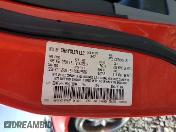 2008 Dodge Magnum with VIN 2D4FV47T68H111844, listed as a Copart auction lot 60746465 with 197,076 mi miles and Salvage title. Bid and sale history available at DreamBid. Image 12.