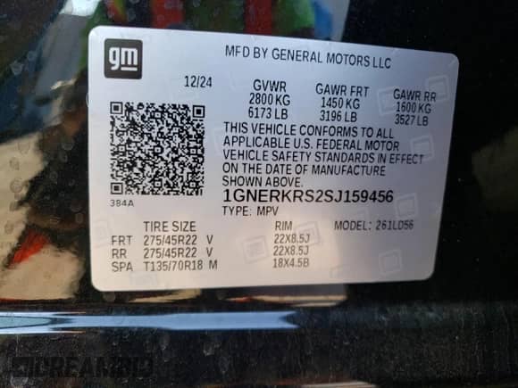 2025 Chevrolet Traverse FWD High Country с VIN 1GNERKRS2SJ159456, выставлен на аукционе Copart как лот 71036615 с пробегом 18 156 миль миль и Списание • Salvage title. История ставок и продаж доступна на DreamBid. Изображение 14.