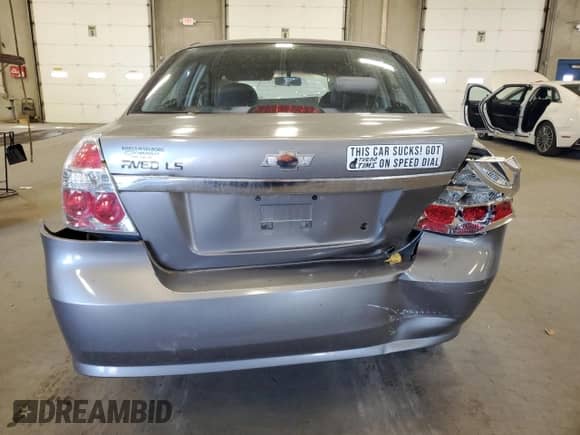 2007 Chevrolet Aveo LS with VIN KL1TD56617B073670, listed as a Copart auction lot 81657575 with 166,220 mi miles and Salvage title. Bid and sale history available at DreamBid. Image 6.