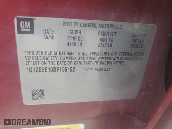 2011 Chevrolet Malibu LTZ с VIN 1G1ZE5E19BF105152, выставлен на аукционе Copart как лот 84919695 с пробегом 138 783 миль миль и Списание • Salvage title. История ставок и продаж доступна на DreamBid. Изображение 12.