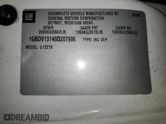 2008 Chevrolet Uplander Cargo с VIN 1GBDV13148D207996, выставлен на аукционе Copart как лот 48077195 с пробегом 67 339 миль миль и Чистый • Clean title. История ставок и продаж доступна на DreamBid. Изображение 13.