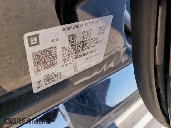 2018 Cadillac Escalade ESV Luxury с VIN 1GYS3HKJXJR302052, выставлен на аукционе Copart как лот 46375345 с пробегом 169 121 миль миль и Списание • Salvage title. История ставок и продаж доступна на DreamBid. Изображение 14.