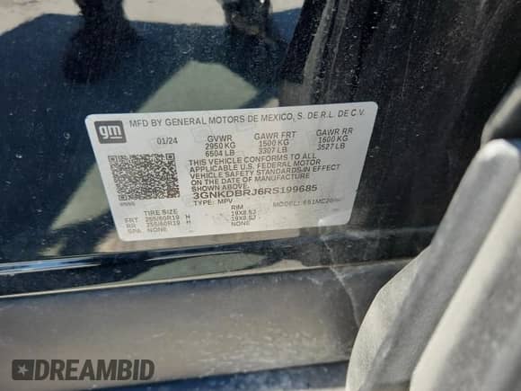 2024 Chevrolet Blazer EV eAWD LT с VIN 3GNKDBRJ6RS199685, выставлен на аукционе Copart как лот 70054965 с пробегом 17 297 миль миль и Списание • Salvage title. История ставок и продаж доступна на DreamBid. Изображение 13.
