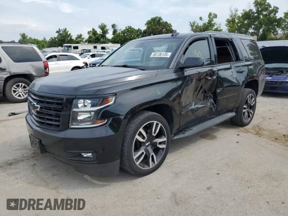 2018 Chevrolet Tahoe Premier z VIN 1GNSKCKJ4JR393712, wystawiony jako Copart lot #66136135 z przebiegiem Nie podano mil oraz Szkoda całkowita • Salvage title. Historia ofert i sprzedaży dostępna na DreamBid. Obrazek 1.