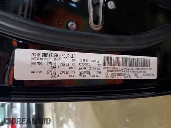 2014 Ram 1500 Big Horn z VIN 1C6RR7LT0ES231432, wystawiony jako Copart lot #85649925 z przebiegiem 193 711 mil mil oraz Czysty tytuł • Clean title. Historia ofert i sprzedaży dostępna na DreamBid. Obrazek 12.