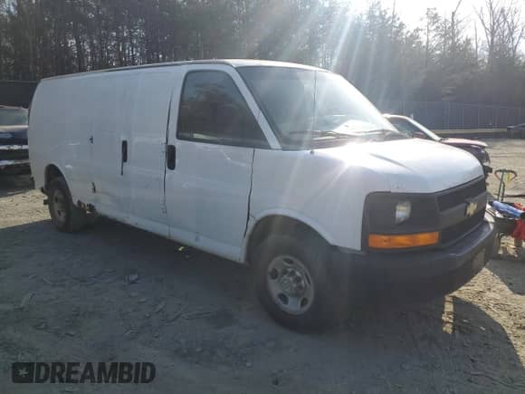 2013 Chevrolet Express Cargo with VIN 1GCWGGBA3D1109881, listed as a Copart auction lot 47881525 with Not provided miles and Clean title. Bid and sale history available at DreamBid. Image 4.