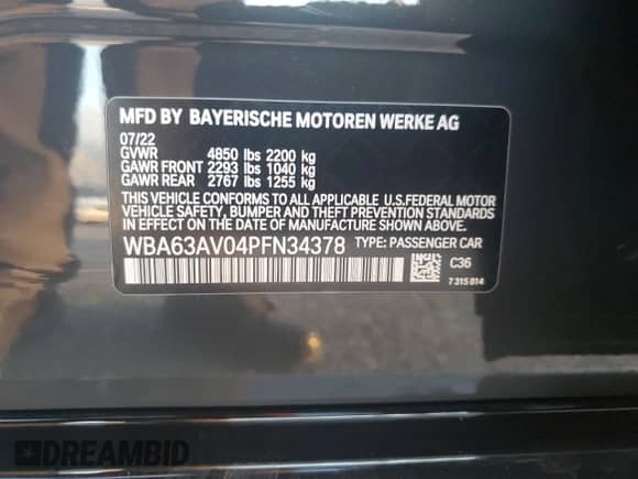 2023 BMW 4 Series 430i z VIN WBA63AV04PFN34378, wystawiony jako Copart lot #41647305 z przebiegiem 33 416 mil mil oraz Szkoda całkowita • Salvage title. Historia ofert i sprzedaży dostępna na DreamBid. Obrazek 14.