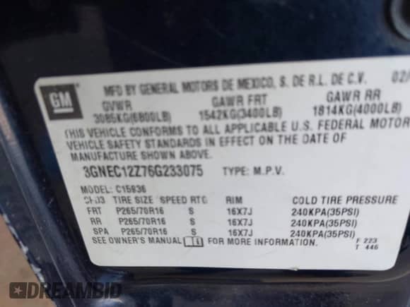 2006 Chevrolet Avalanche Z66 z VIN 3GNEC12Z76G233075, wystawiony jako IAAI lot #42507082 z przebiegiem 218 395 mil mil oraz . Historia ofert i sprzedaży dostępna na DreamBid. Obrazek 9.
