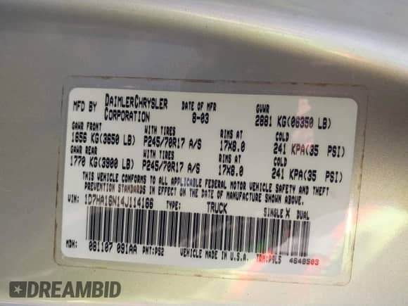 2004 Dodge 1500 ST с VIN 1D7HA16N14J114166, выставлен на аукционе IAAI как лот 41349794 с пробегом 150 079 миль миль и . История ставок и продаж доступна на DreamBid. Изображение 9.