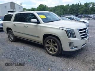 2015 Cadillac Escalade ESV Premium with VIN 1GYS4JKJXFR298970, listed as a IAAI auction lot 42717646 with 164,493 mi miles and . Bid and sale history available at DreamBid. Image 1.
