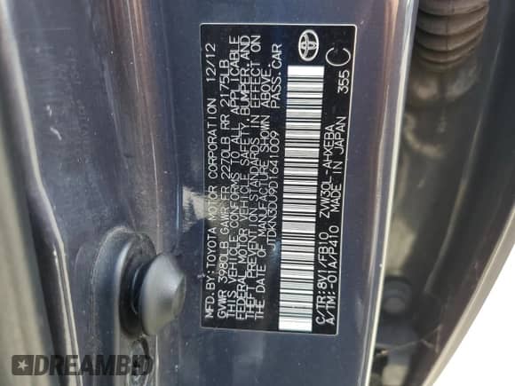 2013 Toyota Prius One с VIN JTDKN3DU9D1641009, выставлен на аукционе Copart как лот 57713245 с пробегом 265 412 миль миль и Списание • Salvage title. История ставок и продаж доступна на DreamBid. Изображение 12.