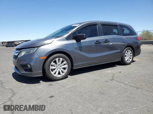 2018 Honda Odyssey LX with VIN 5FNRL6H28JB075913, listed as a Copart auction lot 66840845 with 153,837 mi miles and Salvage title. Bid and sale history available at DreamBid. Image 1.