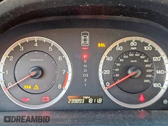 2008 Honda Accord EX с VIN 1HGCS12738A018443, выставлен на аукционе Copart как лот 84564165 с пробегом 239 893 миль миль и Списание • Salvage title. История ставок и продаж доступна на DreamBid. Изображение 9.