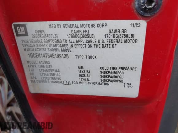 2004 Chevrolet Silverado 1500 LS с VIN 1GCEK14T54E199128, выставлен на аукционе IAAI как лот 41914366 с пробегом 310 437 миль миль и . История ставок и продаж доступна на DreamBid. Изображение 9.