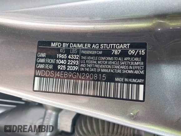 2016 Mercedes-Benz CLA 250 с VIN WDDSJ4EB9GN290815, выставлен на аукционе IAAI как лот 43264270 с пробегом 56 571 миль миль и . История ставок и продаж доступна на DreamBid. Изображение 9.