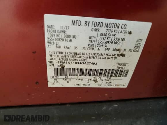 2018 Ford Explorer Limited с VIN 1FM5K7F83JGA27493, выставлен на аукционе Copart как лот 80789205 с пробегом 119 855 миль миль и Списание • Salvage title. История ставок и продаж доступна на DreamBid. Изображение 13.