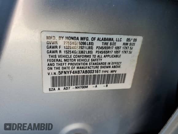 2010 Honda Pilot Touring с VIN 5FNYF4H87AB003161, выставлен на аукционе Copart как лот 89436975 с пробегом 160 834 миль миль и Чистый • Clean title. История ставок и продаж доступна на DreamBid. Изображение 14.