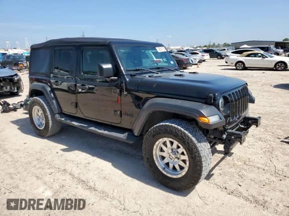 2023 Jeep Wrangler Sport S with VIN 1C4HJXDG7PW526195, listed as a Copart auction lot 66521735 with 54,082 mi miles and Salvage title. Bid and sale history available at DreamBid. Image 4.