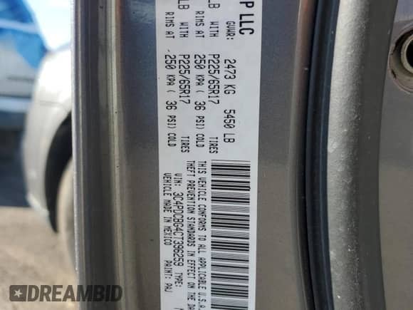 2012 Dodge Journey SXT z VIN 3C4PDCBG4CT396259, wystawiony jako Copart lot #85880665 z przebiegiem 173 504 mil mil oraz Szkoda całkowita • Salvage title. Historia ofert i sprzedaży dostępna na DreamBid. Obrazek 13.