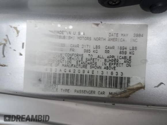 2004 Dodge Stratus SE with VIN 4B3AG42G94E131633, listed as a Copart auction lot 51689885 with 159,904 mi miles and Salvage title. Bid and sale history available at DreamBid. Image 13.