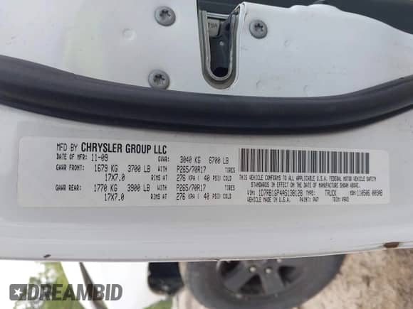 2010 Dodge 1500 ST with VIN 1D7RB1GP4AS138128, listed as a IAAI auction lot 42335092 with 238,461 mi miles and . Bid and sale history available at DreamBid. Image 9.