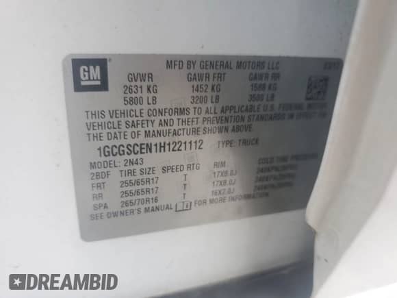 2017 Chevrolet Colorado 2WD LT z VIN 1GCGSCEN1H1221112, wystawiony jako Copart lot #83997605 z przebiegiem 137 751 mil mil oraz Czysty tytuł • Clean title. Historia ofert i sprzedaży dostępna na DreamBid. Obrazek 12.