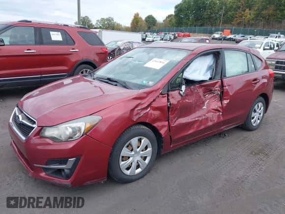2015 Subaru Impreza 2.0i with VIN JF1GPAA64FH299091, listed as a IAAI auction lot 43447816 with 59,399 mi miles and . Bid and sale history available at DreamBid. Image 2.