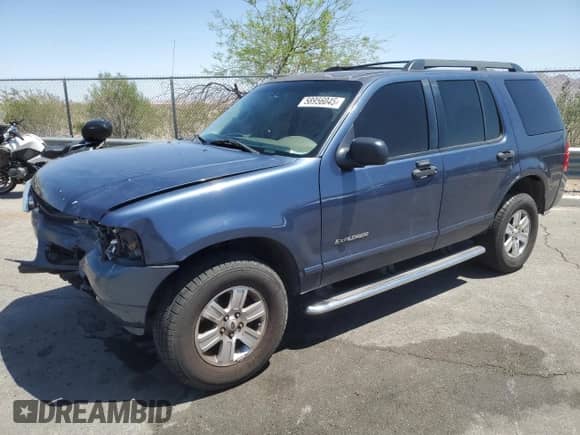 2005 Ford Explorer XLT with VIN 1FMZU63E35ZA29643, listed as a Copart auction lot 58956045 with 144,518 mi miles and Salvage title. Bid and sale history available at DreamBid. Image 1.