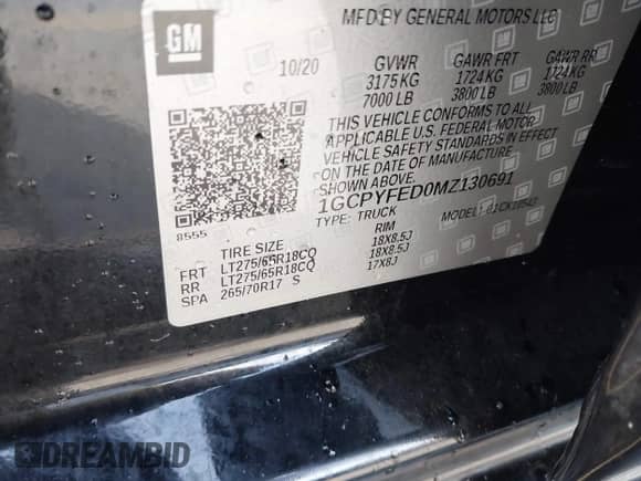 2021 Chevrolet Silverado 1500 LT Trail Boss с VIN 1GCPYFED0MZ130691, выставлен на аукционе IAAI как лот 43238346 с пробегом 77 393 миль миль и . История ставок и продаж доступна на DreamBid. Изображение 9.