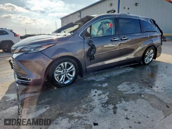 2023 Toyota Sienna Platinum с VIN 5TDESKFC1PS107059, выставлен на аукционе Copart как лот 59583485 с пробегом Не указан миль и Списание • Salvage title. История ставок и продаж доступна на DreamBid. Изображение 1.