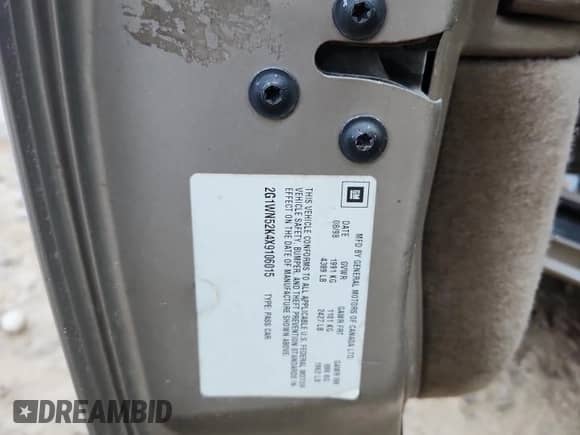 1999 Chevrolet Lumina LTZ с VIN 2G1WN52K4X9106015, выставлен на аукционе Copart как лот 62060385 с пробегом 262 447 миль миль и Списание • Salvage title. История ставок и продаж доступна на DreamBid. Изображение 12.