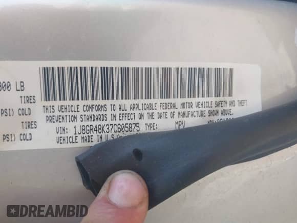 2007 Jeep Grand Cherokee Laredo с VIN 1J8GR48K37C605875, выставлен на аукционе IAAI как лот 43225526 с пробегом 134 802 миль миль и . История ставок и продаж доступна на DreamBid. Изображение 9.