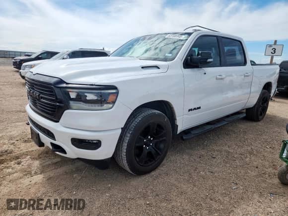 2021 Ram 1500 Big Horn z VIN 1C6SRFMT4MN518683, wystawiony jako Copart lot #63100345 z przebiegiem 60 151 mil mil oraz Czysty tytuł • Clean title. Historia ofert i sprzedaży dostępna na DreamBid. Obrazek 1.