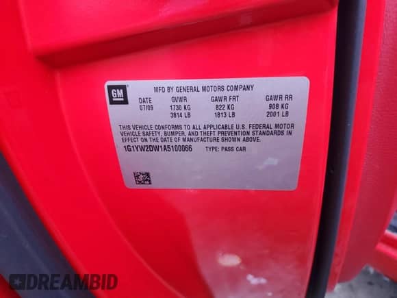 2010 Chevrolet Corvette Z16 Grand Sport 3LT with VIN 1G1YW2DW1A5100066, listed as a Copart auction lot 84468664 with 65,925 mi miles and Salvage title. Bid and sale history available at DreamBid. Image 12.