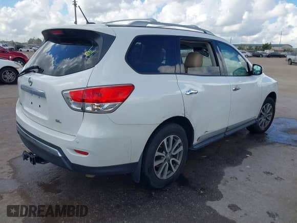 2013 Nissan Pathfinder SV with VIN 5N1AR2MN1DC676629, listed as a IAAI auction lot 43402568 with 147,073 mi miles and . Bid and sale history available at DreamBid. Image 4.