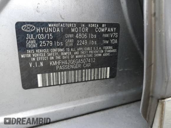 2016 Hyundai Azera Limited с VIN KMHFH4JG6GA507412, выставлен на аукционе Copart как лот 59664755 с пробегом 131 287 миль миль и Списание • Salvage title. История ставок и продаж доступна на DreamBid. Изображение 12.
