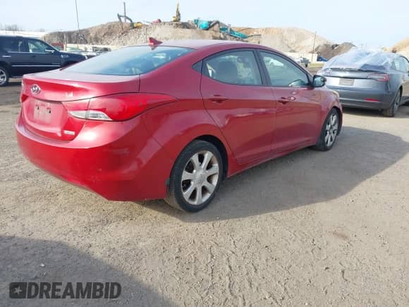 2013 Hyundai Elantra GLS with VIN KMHDH4AE0DU697658, listed as a IAAI auction lot 41961817 with 145,560 mi miles and . Bid and sale history available at DreamBid. Image 4.